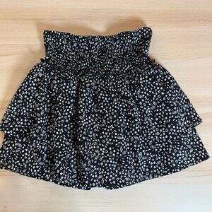 Zara Black and White Floral Kids Skirt